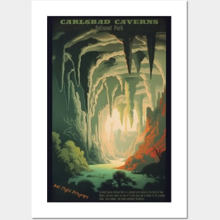 Carlsbad Caverns National Park Vintage Travel  Poster Posters and Art